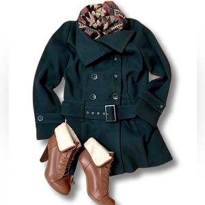 Green Belted Peacoat